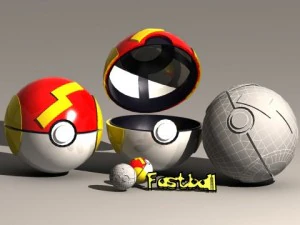 palla veloce pokeball Modello 3D