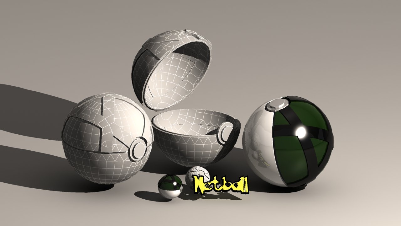 Water Ball 3d model. Net Ball. Balls models
