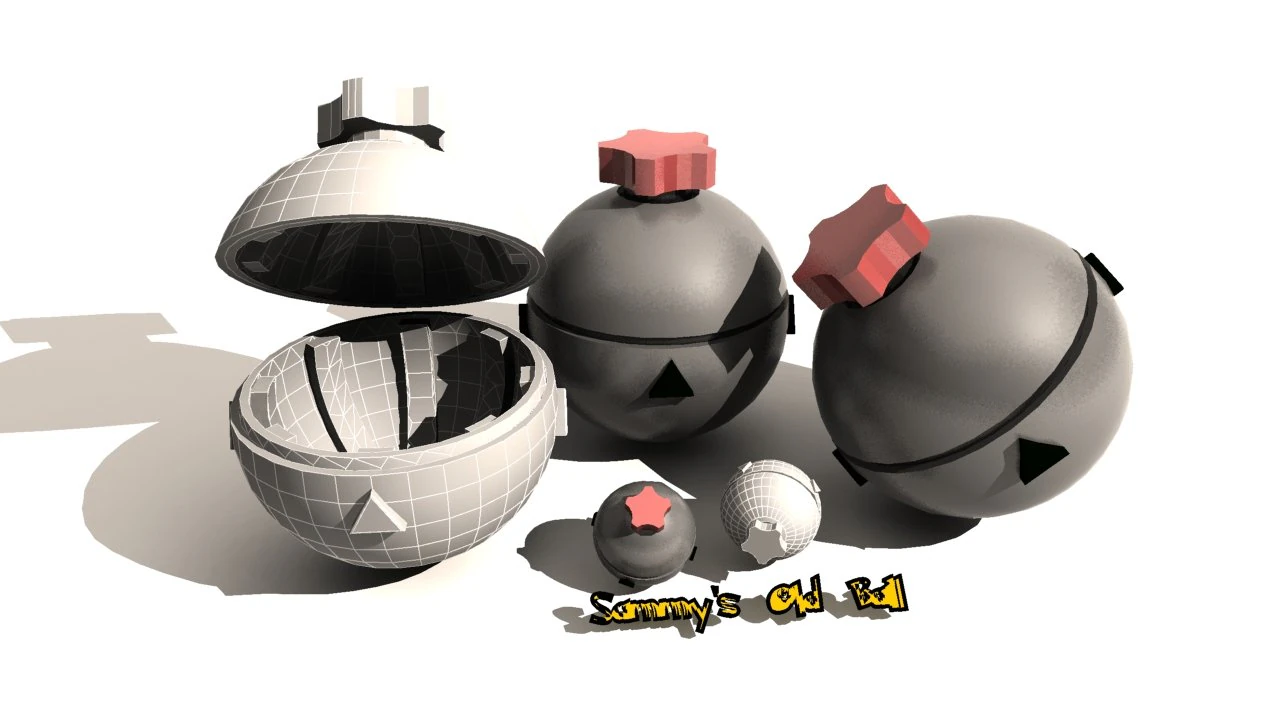 pokebola pelota vieja de sammy Modelo 3D .c4d .max .obj .3ds .fbx .stl .blend 