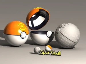 bola olahraga pokeball Model 3D