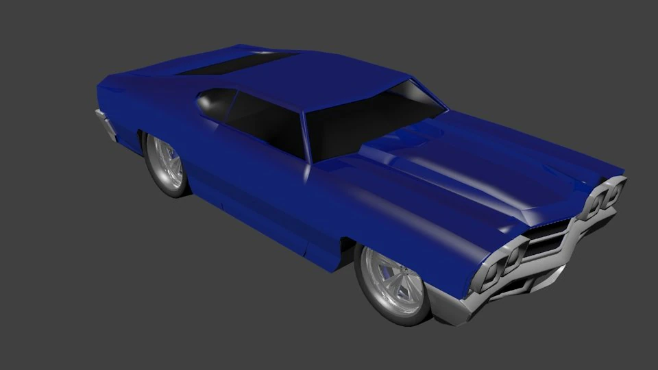 chevelle hot rod 3D Model .c4d .max .obj .3ds .fbx .stl .blend 