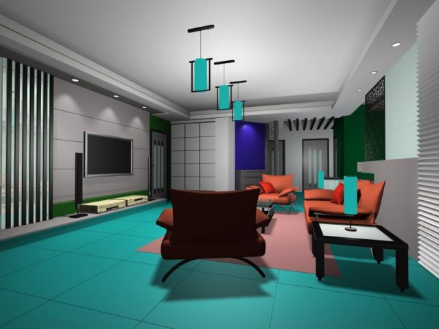 living room 3Dモデル .c4d .max .obj .3ds .fbx .stl .blend 