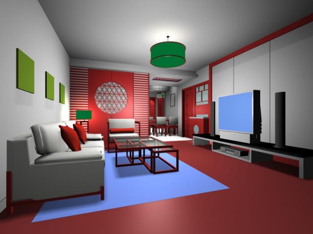 living room 3D मॉडल .c4d .max .obj .3ds .fbx .stl .blend 