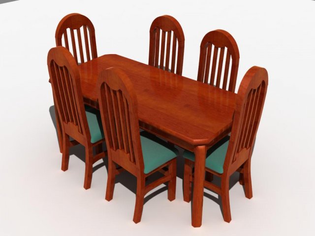 table and chairs set 3D Model .c4d .max .obj .3ds .fbx .stl .blend 