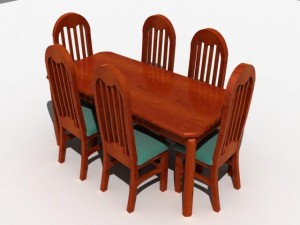 table and chairs set Modelo 3D