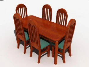 conjunto de mesa e cadeiras Modelo 3D