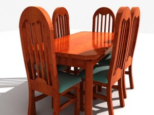 table and chairs set 3D Model