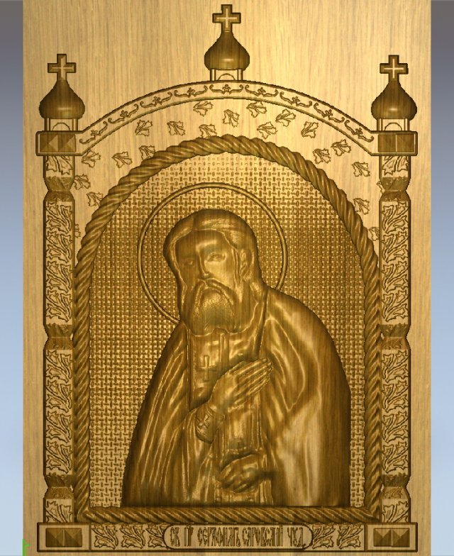 orthodox icon of st seraphim of sarov Model do druku 3D .c4d .max .obj .3ds .fbx .stl .blend 