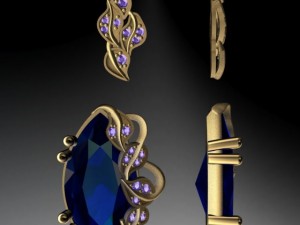 ring earrings set Modèles 3D en vedette