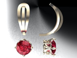 ring earrings set Modelo de Impressão 3D