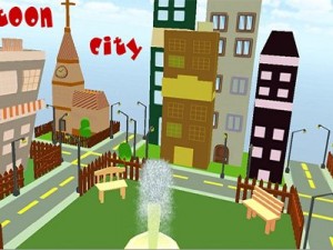 game ready low poly cartoon city 3D Model