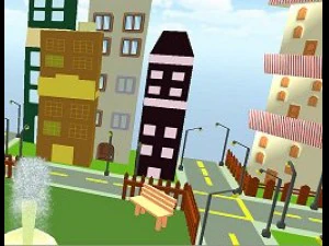 game ready low poly cartoon city 3D Model