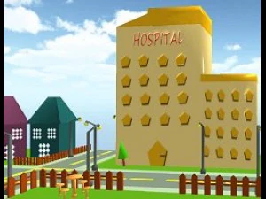 game ready low poly cartoon city 3D Model