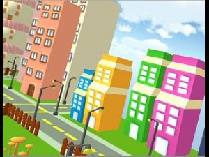 game ready low poly cartoon city Modelo 3D
