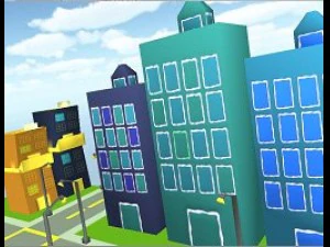 game ready low poly cartoon city 3D Model