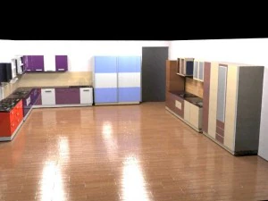 मॉड्यूलर किचन शोरूम 3D मॉडल