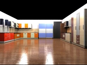 modular kitchen showroom 3D Модель