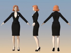 young woman with morphs Model 3D