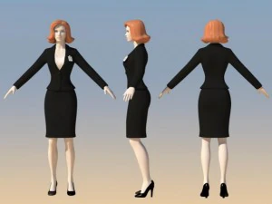 young woman with morphs 3D Model