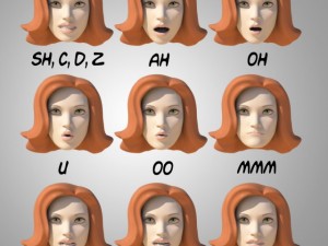 young woman with morphs Model 3D