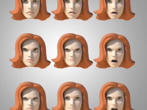 young woman with morphs Model 3D