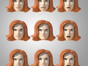 young woman with morphs 3D Model