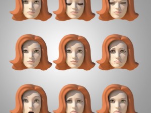 young woman with morphs Model 3D