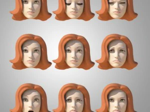 young woman with morphs 3D Model
