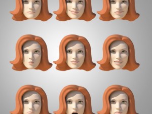 young woman with morphs Model 3D