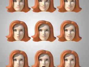young woman with morphs 3D Model