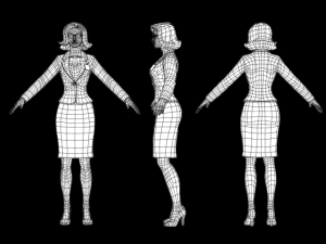 young woman with morphs Model 3D