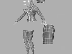young woman with morphs 3D Model