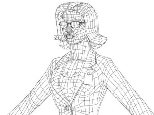 young woman with morphs Model 3D