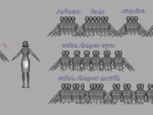 young woman with morphs Model 3D