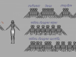 young woman with morphs 3D Model