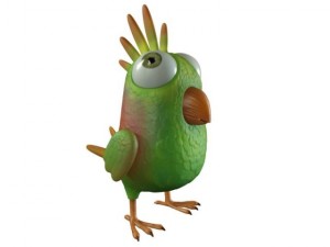 cartoon bird character Model 3D