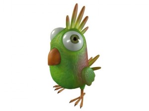 cartoon bird character Model 3D