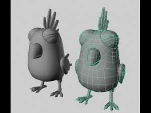 cartoon bird character Model 3D