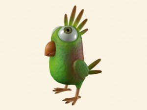 cartoon bird character Model 3D
