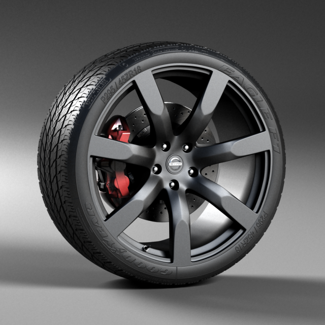 nissan gtr 2008 wheel Modelo 3D .c4d .max .obj .3ds .fbx .stl .blend 