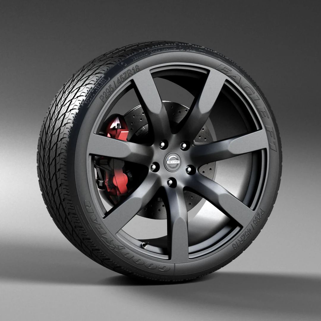roda nissan gtr 2008 Modelo 3D .c4d .max .obj .3ds .fbx .stl .blend 