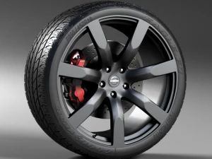 roda nissan gtr 2008 Modelo 3D