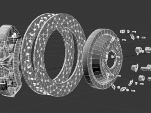 nissan gtr 2008 wheel Modelo 3D
