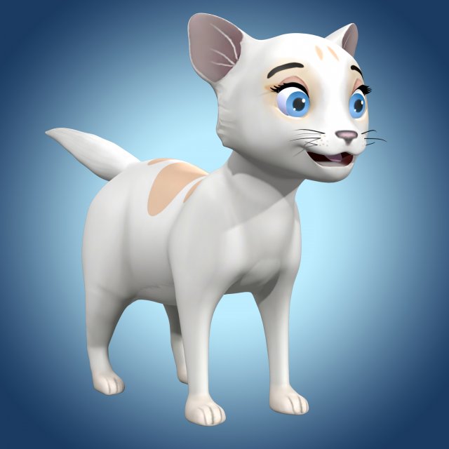 Cartoon Cat 3D Model .c4d .max .obj .3ds .fbx .stl .blend 