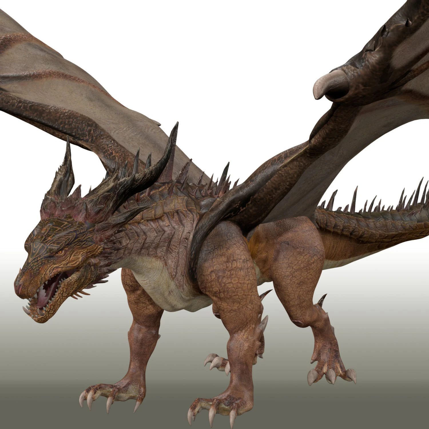 Grande Drag&atilde;o Antigo Modelo 3D .c4d .max .obj .3ds .fbx .stl .blend 