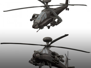 Apache Attack Helicopter AH 64 Low poly Model 3D
