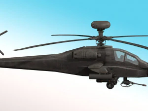 Apache Attack Helicopter AH 64 Low poly 3D Model