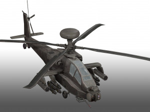Apache Attack Helicopter AH 64 Low poly Modelo 3D