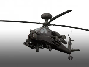 Apache Attack Helicopter AH 64 Low poly 3D Model