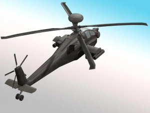 Apache Attack Helicopter AH 64 Low poly 3D Model